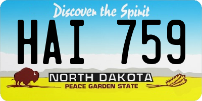 ND license plate HAI759