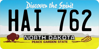 ND license plate HAI762