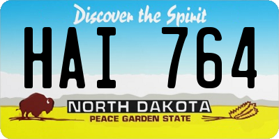 ND license plate HAI764