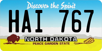 ND license plate HAI767