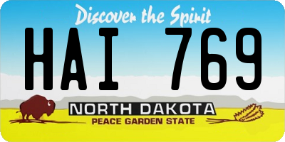 ND license plate HAI769