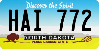 ND license plate HAI772