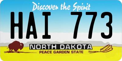 ND license plate HAI773