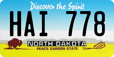 ND license plate HAI778