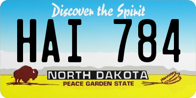 ND license plate HAI784