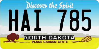 ND license plate HAI785