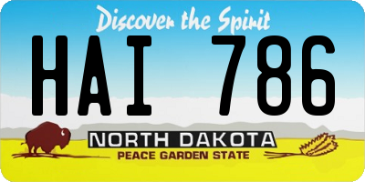 ND license plate HAI786