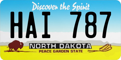 ND license plate HAI787