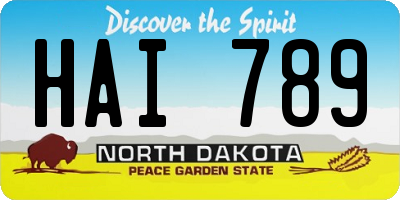 ND license plate HAI789