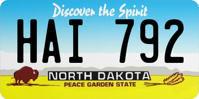 ND license plate HAI792