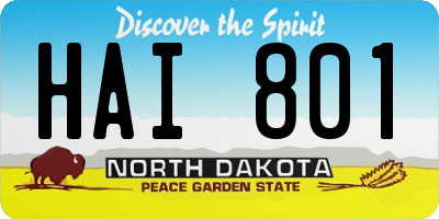 ND license plate HAI801