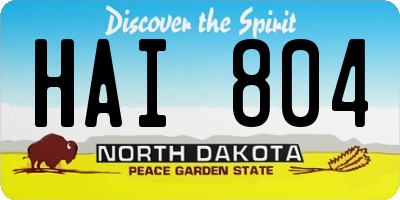 ND license plate HAI804