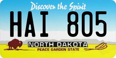 ND license plate HAI805