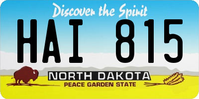 ND license plate HAI815