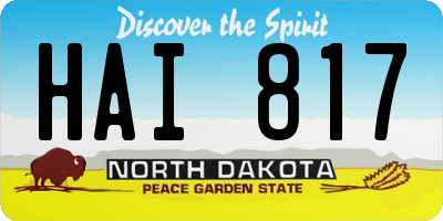 ND license plate HAI817