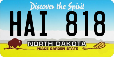 ND license plate HAI818