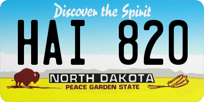 ND license plate HAI820