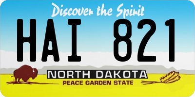 ND license plate HAI821