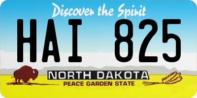 ND license plate HAI825