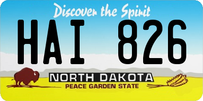 ND license plate HAI826