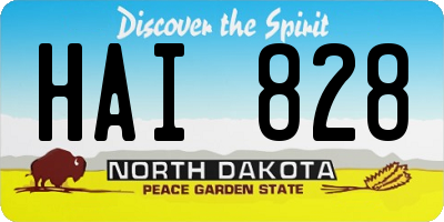 ND license plate HAI828