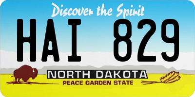 ND license plate HAI829