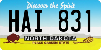 ND license plate HAI831