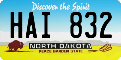 ND license plate HAI832