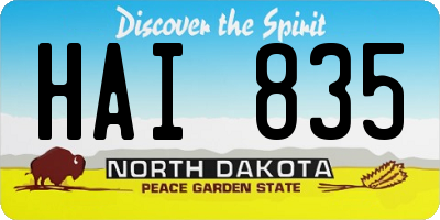 ND license plate HAI835