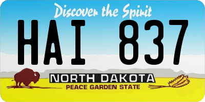 ND license plate HAI837