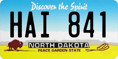 ND license plate HAI841