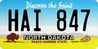 ND license plate HAI847