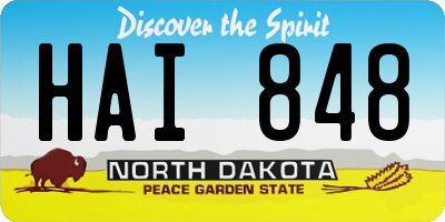 ND license plate HAI848