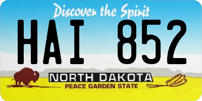 ND license plate HAI852