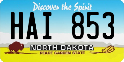 ND license plate HAI853