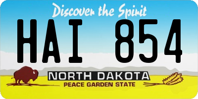 ND license plate HAI854