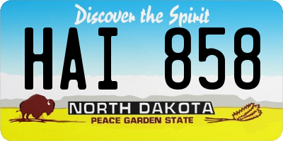 ND license plate HAI858