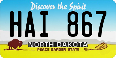 ND license plate HAI867