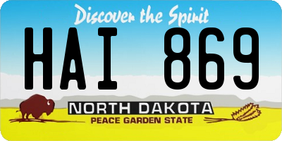 ND license plate HAI869