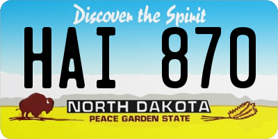 ND license plate HAI870