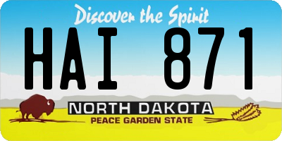 ND license plate HAI871