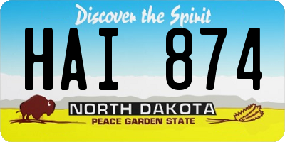 ND license plate HAI874