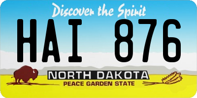 ND license plate HAI876