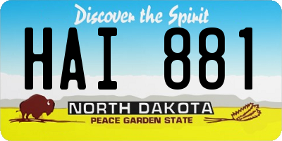 ND license plate HAI881