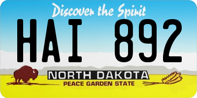 ND license plate HAI892