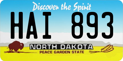 ND license plate HAI893