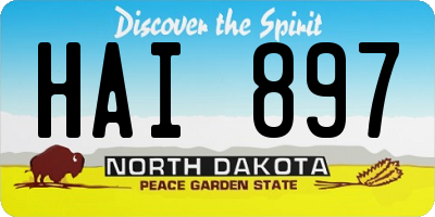 ND license plate HAI897