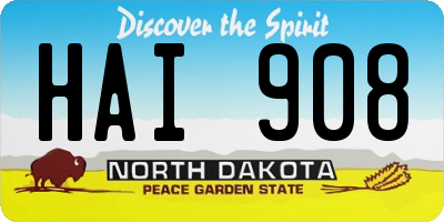 ND license plate HAI908