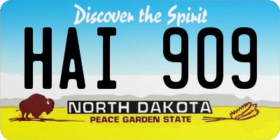 ND license plate HAI909