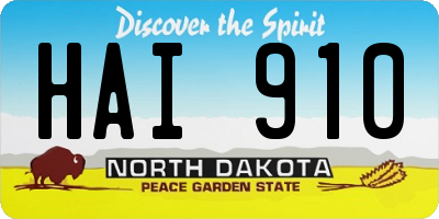 ND license plate HAI910